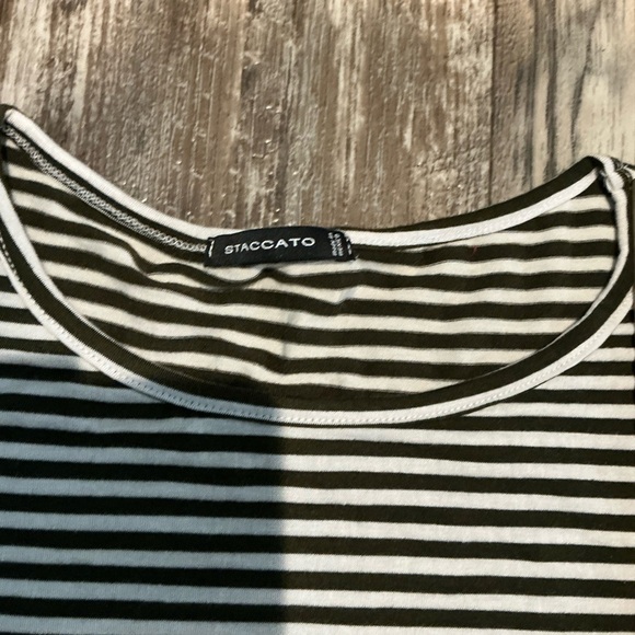 Staccato Olive Green and White Fitted Short Sleeve Tee Size XS - Picture 8 of 9